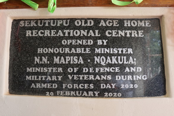 THE SOUTH AFRICAN NATIONAL DEFENCE FORCE HANDOVER THE RESTORED SEKUTUPU OLD AGE HOME LEGACY PROJECT